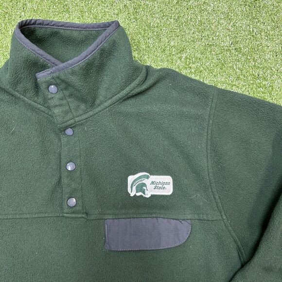 Vintage Michigan State Spartans Quarter- Snap Sweatshirt - Size Medium - Picture 2 of 6